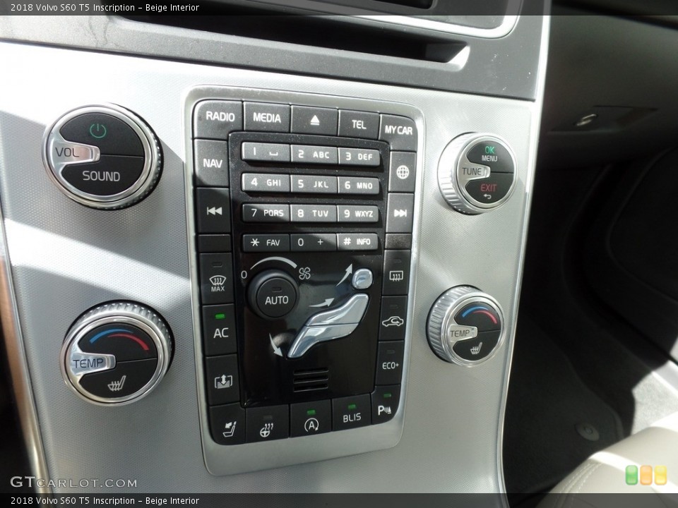 Beige Interior Controls for the 2018 Volvo S60 T5 Inscription #129812846