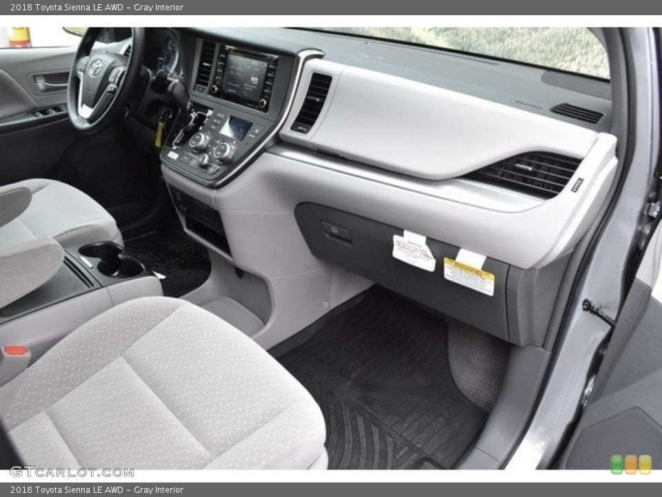 Gray Interior Dashboard for the 2018 Toyota Sienna LE AWD #129821809