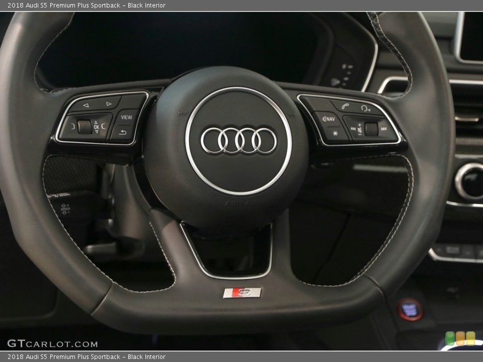 Black Interior Steering Wheel for the 2018 Audi S5 Premium Plus Sportback #129824776