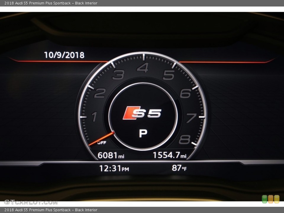 Black Interior Gauges for the 2018 Audi S5 Premium Plus Sportback #129824851