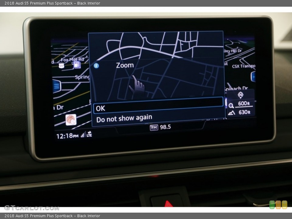 Black Interior Navigation for the 2018 Audi S5 Premium Plus Sportback #129824902