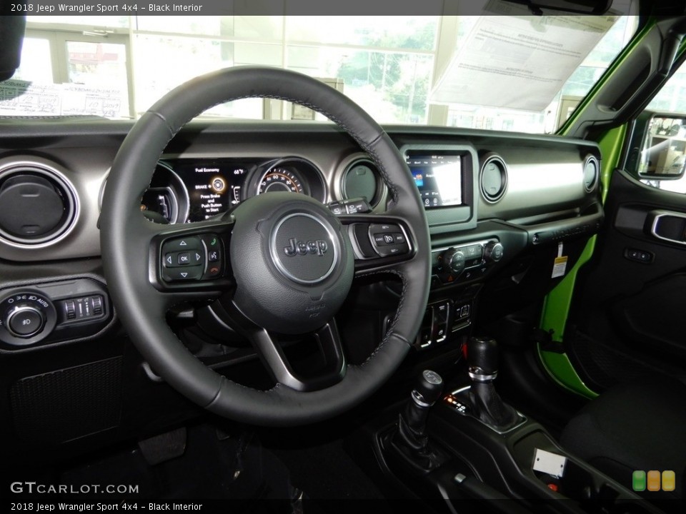 Black Interior Dashboard for the 2018 Jeep Wrangler Sport 4x4 #129827923