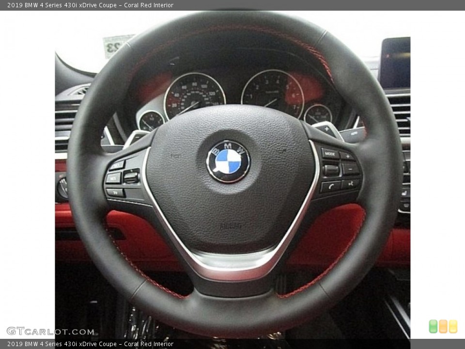 Coral Red Interior Steering Wheel for the 2019 BMW 4 Series 430i xDrive Coupe #129835693