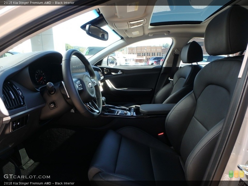 Black Interior Front Seat for the 2018 Kia Stinger Premium AWD #129842796