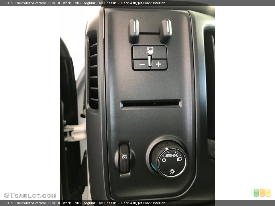 Dark Ash/Jet Black Interior Controls for the 2019 Chevrolet Silverado 3500HD Work Truck Regular Cab Chassis #129860356