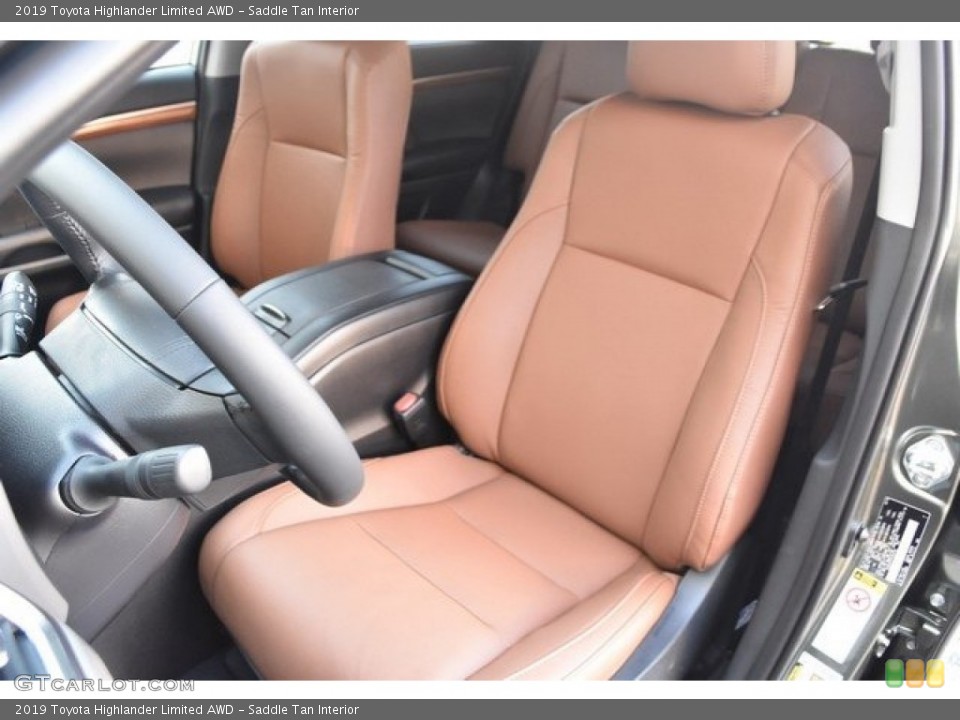 Saddle Tan Interior Front Seat for the 2019 Toyota Highlander Limited AWD #129863278
