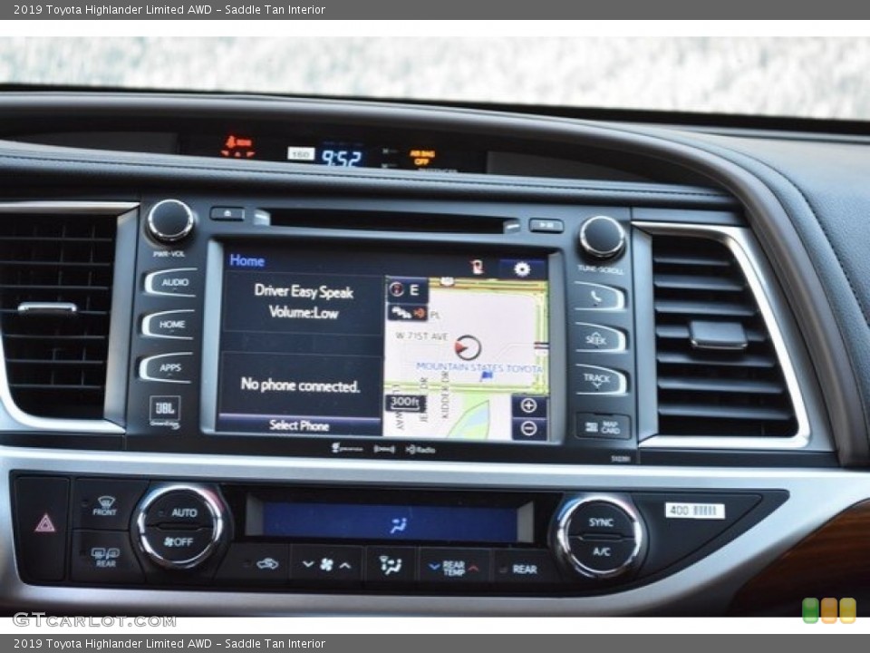 Saddle Tan Interior Navigation for the 2019 Toyota Highlander Limited AWD #129863335