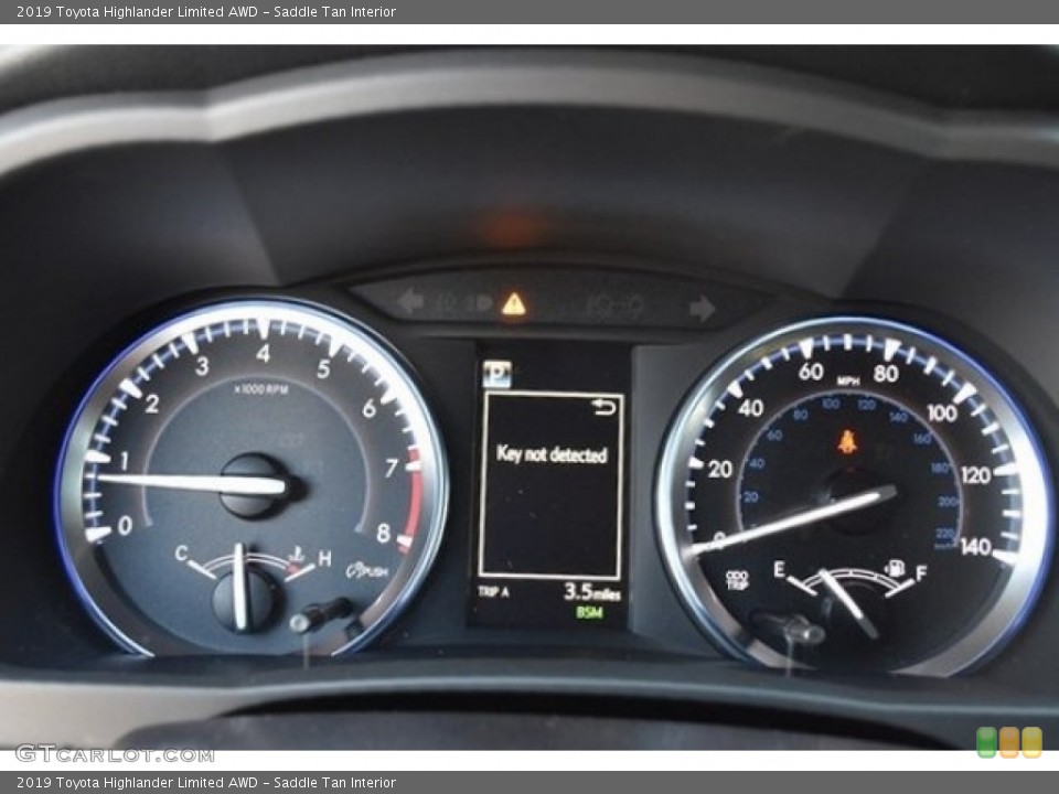 Saddle Tan Interior Gauges for the 2019 Toyota Highlander Limited AWD #129863764