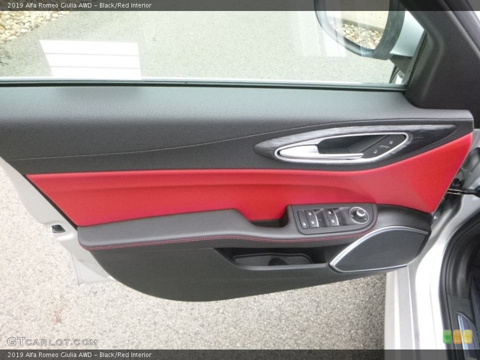 Black/Red Interior Door Panel for the 2019 Alfa Romeo Giulia AWD #129864118