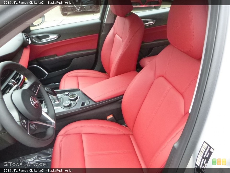 Black/Red Interior Front Seat for the 2019 Alfa Romeo Giulia AWD #129864148