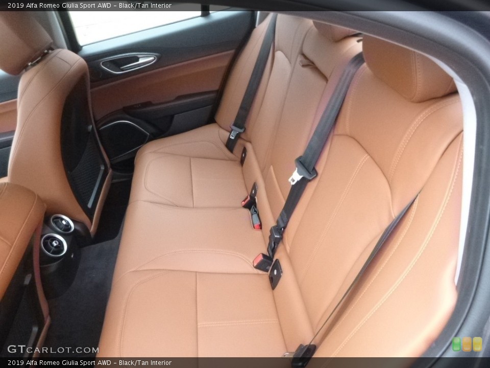 Black/Tan Interior Rear Seat for the 2019 Alfa Romeo Giulia Sport AWD #129864826