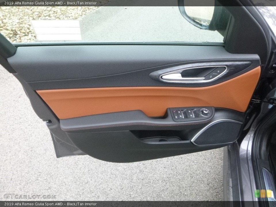 Black/Tan Interior Door Panel for the 2019 Alfa Romeo Giulia Sport AWD #129864883