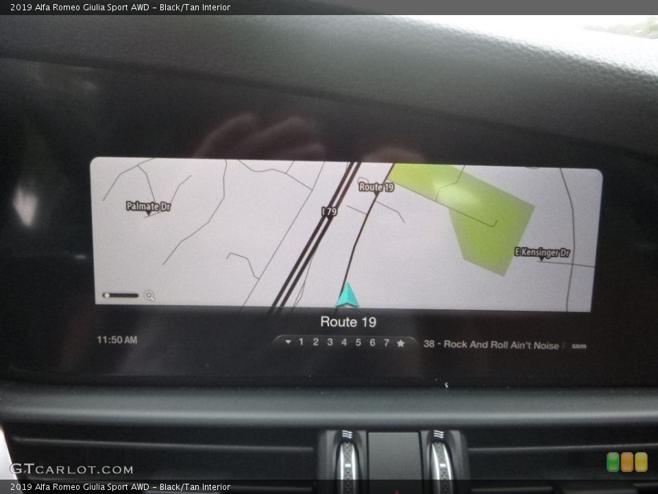 Black/Tan Interior Navigation for the 2019 Alfa Romeo Giulia Sport AWD #129864940