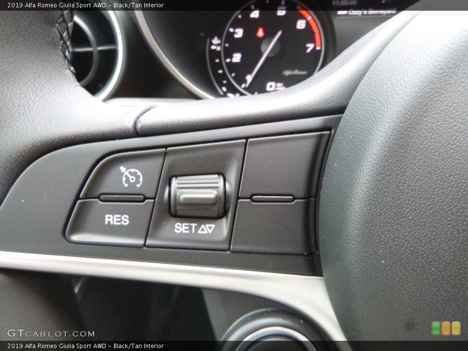 Black/Tan Interior Steering Wheel for the 2019 Alfa Romeo Giulia Sport AWD #129865069