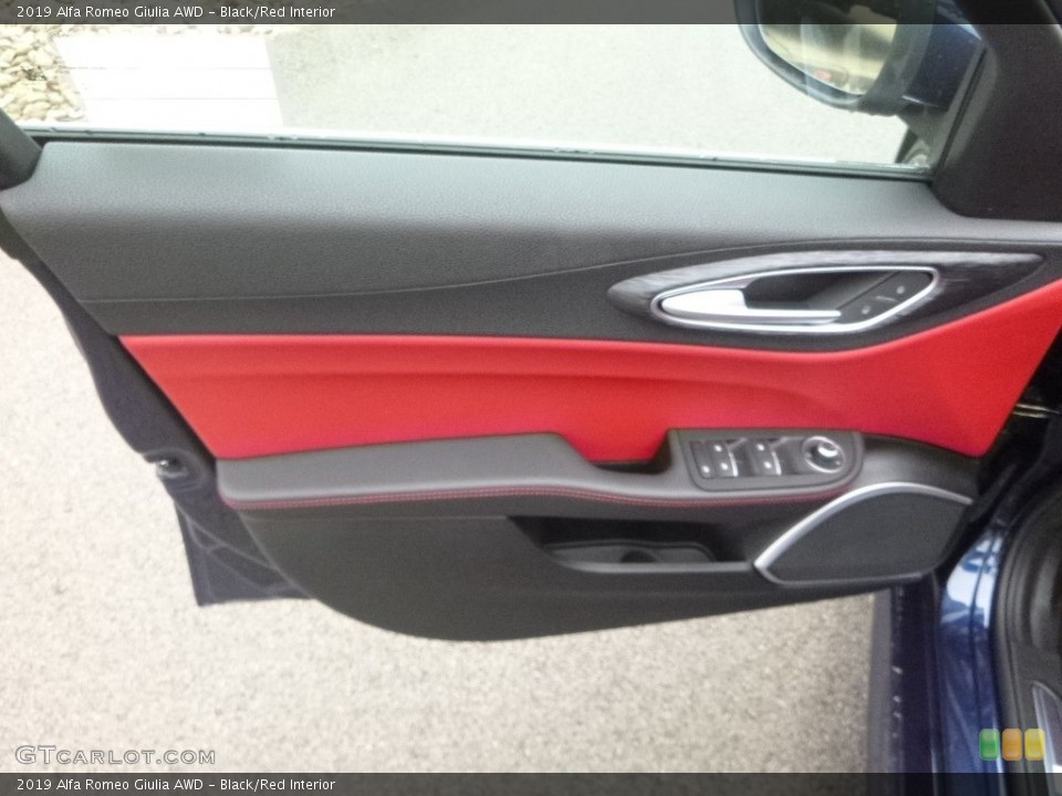 Black/Red Interior Door Panel for the 2019 Alfa Romeo Giulia AWD #129865570