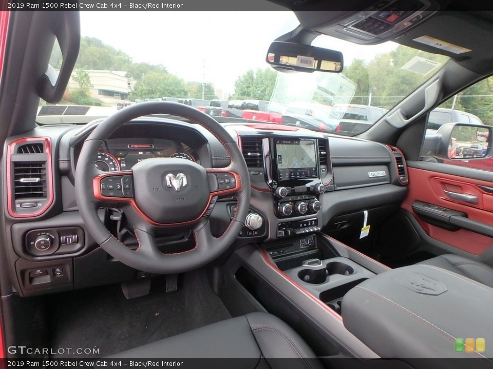 Black/Red Interior Photo for the 2019 Ram 1500 Rebel Crew Cab 4x4 #129873109