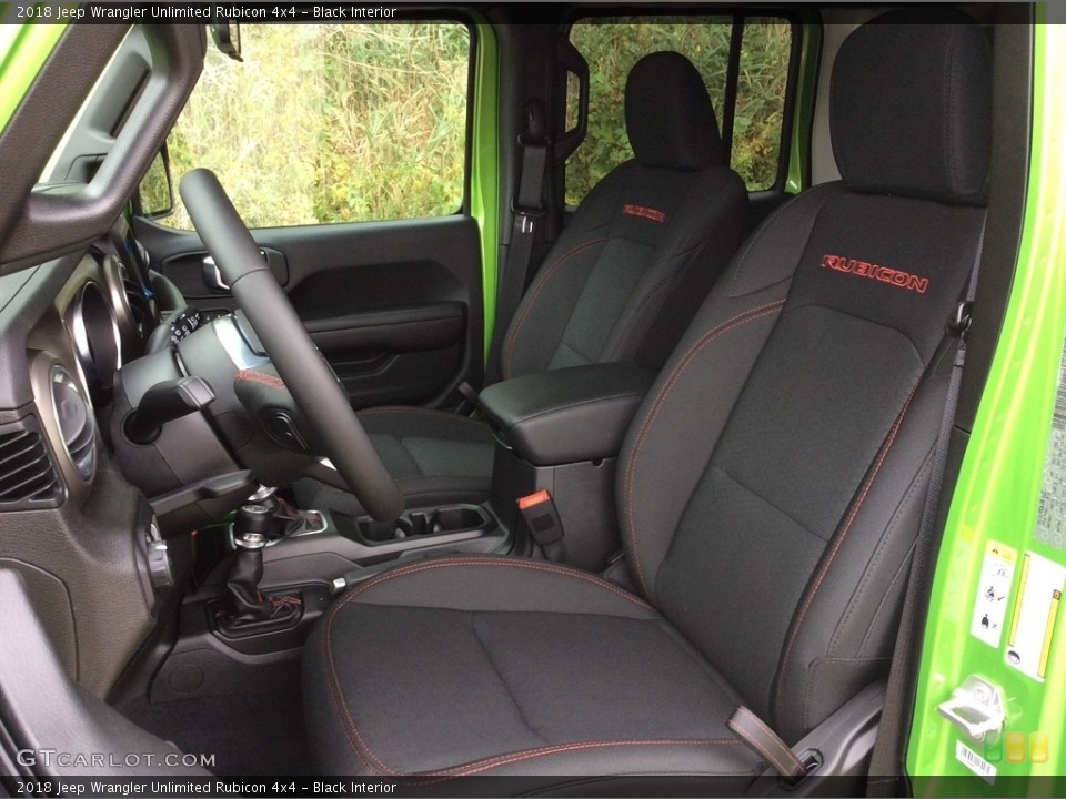 Black Interior Front Seat for the 2018 Jeep Wrangler Unlimited Rubicon 4x4 #129880691