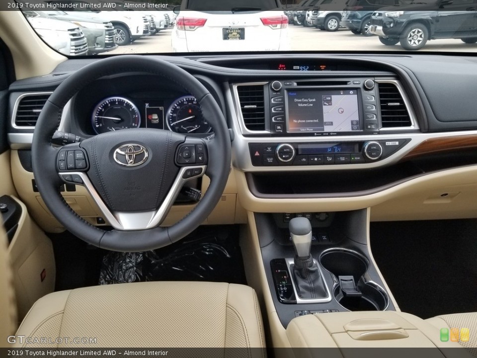 Almond Interior Dashboard for the 2019 Toyota Highlander Limited AWD #129894244