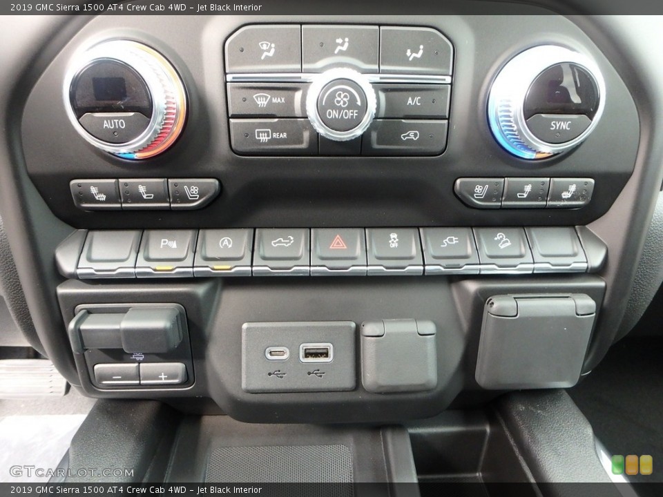 Jet Black Interior Controls for the 2019 GMC Sierra 1500 AT4 Crew Cab 4WD #129896728