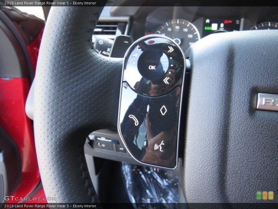 Ebony Interior Steering Wheel for the 2019 Land Rover Range Rover Velar S #129905394