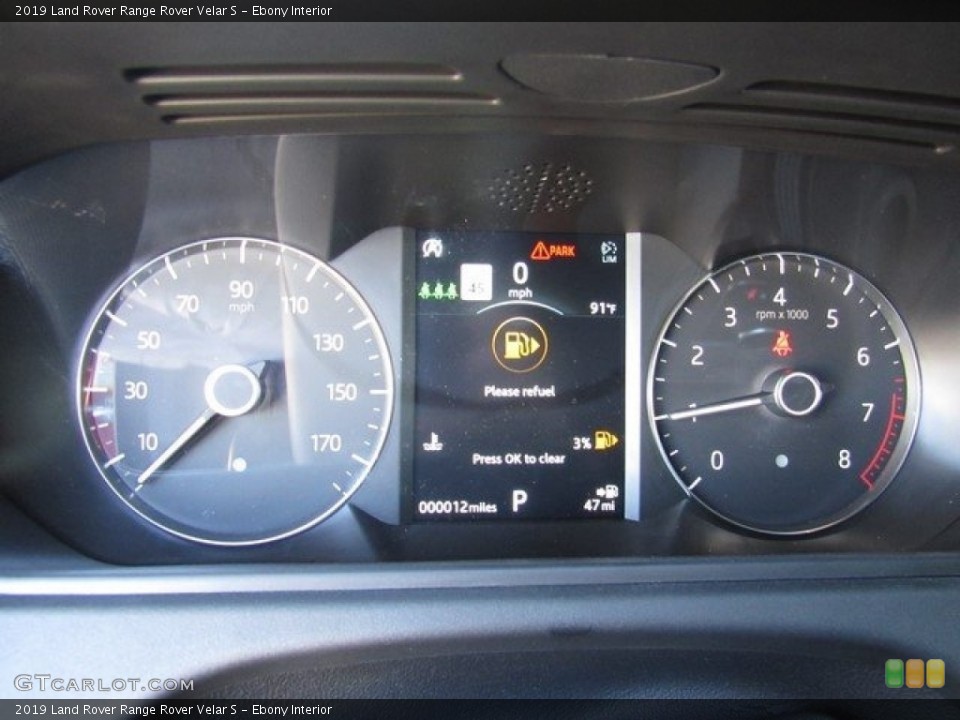 Ebony Interior Gauges for the 2019 Land Rover Range Rover Velar S #129905439