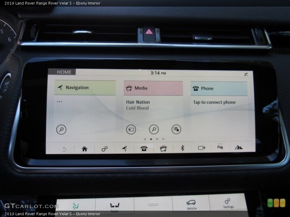 Ebony Interior Navigation for the 2019 Land Rover Range Rover Velar S #129905466