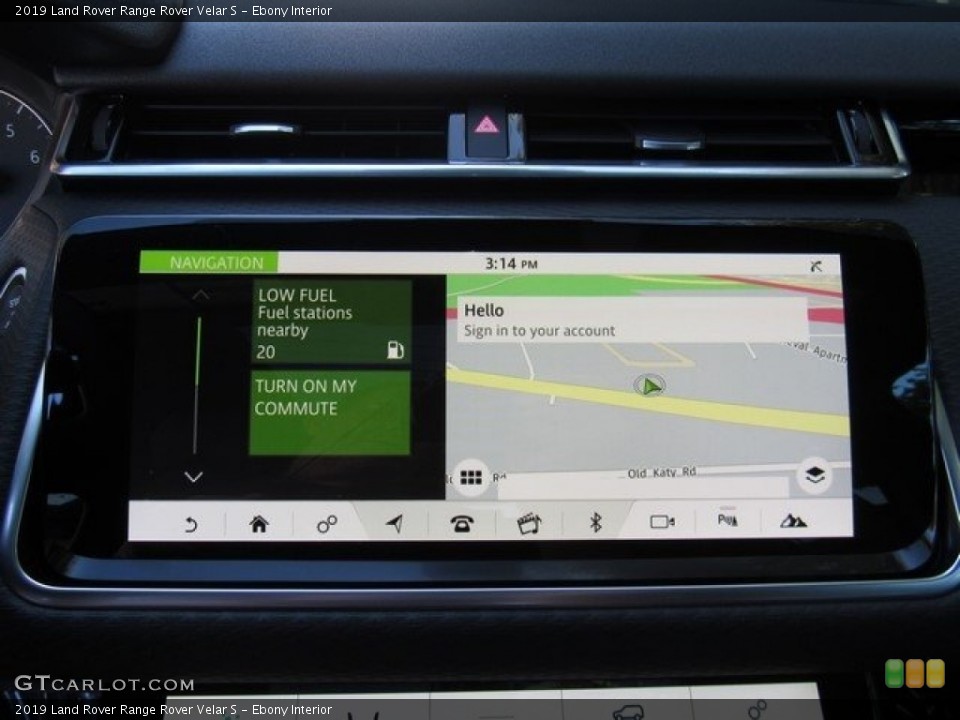 Ebony Interior Navigation for the 2019 Land Rover Range Rover Velar S #129905484