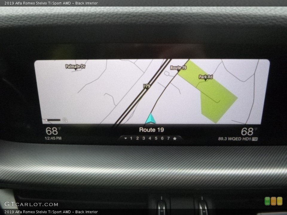 Black Interior Navigation for the 2019 Alfa Romeo Stelvio Ti Sport AWD #129916186
