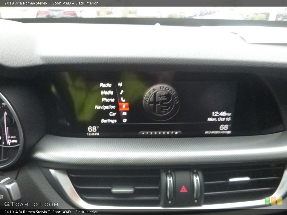 Black Interior Controls for the 2019 Alfa Romeo Stelvio Ti Sport AWD #129916213