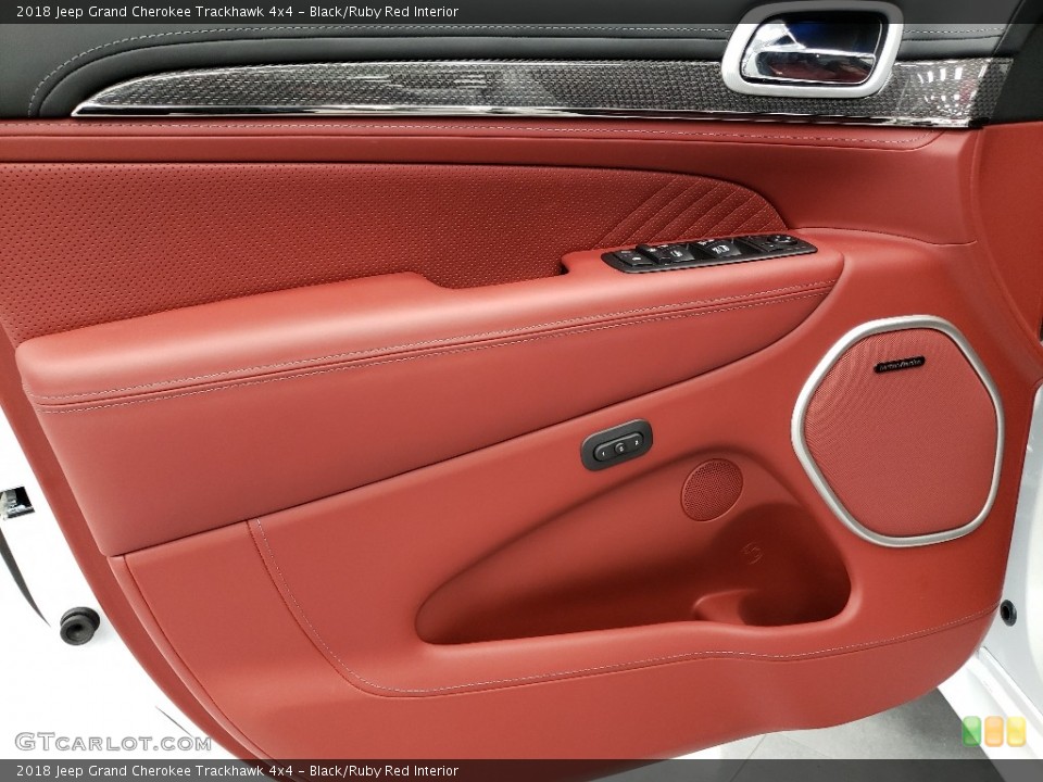 Black/Ruby Red Interior Door Panel for the 2018 Jeep Grand Cherokee Trackhawk 4x4 #129925929