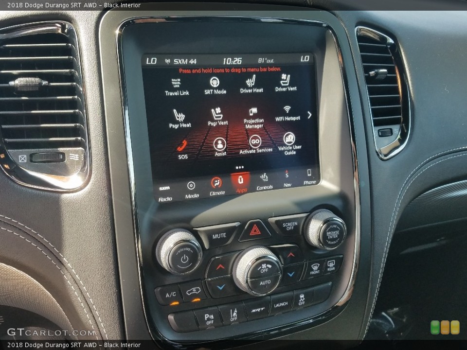 Black Interior Controls for the 2018 Dodge Durango SRT AWD #129928630