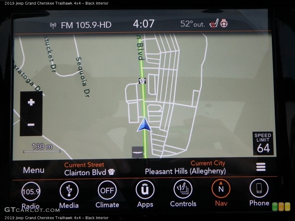 Black Interior Navigation for the 2019 Jeep Grand Cherokee Trailhawk 4x4 #129930801