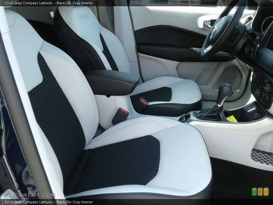 Black/Ski Gray Interior Front Seat for the 2019 Jeep Compass Latitude #129957850