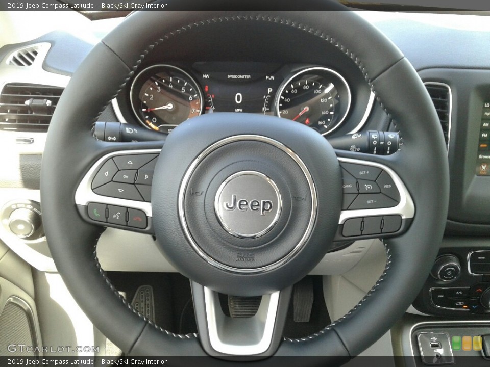 Black/Ski Gray Interior Steering Wheel for the 2019 Jeep Compass Latitude #129957916