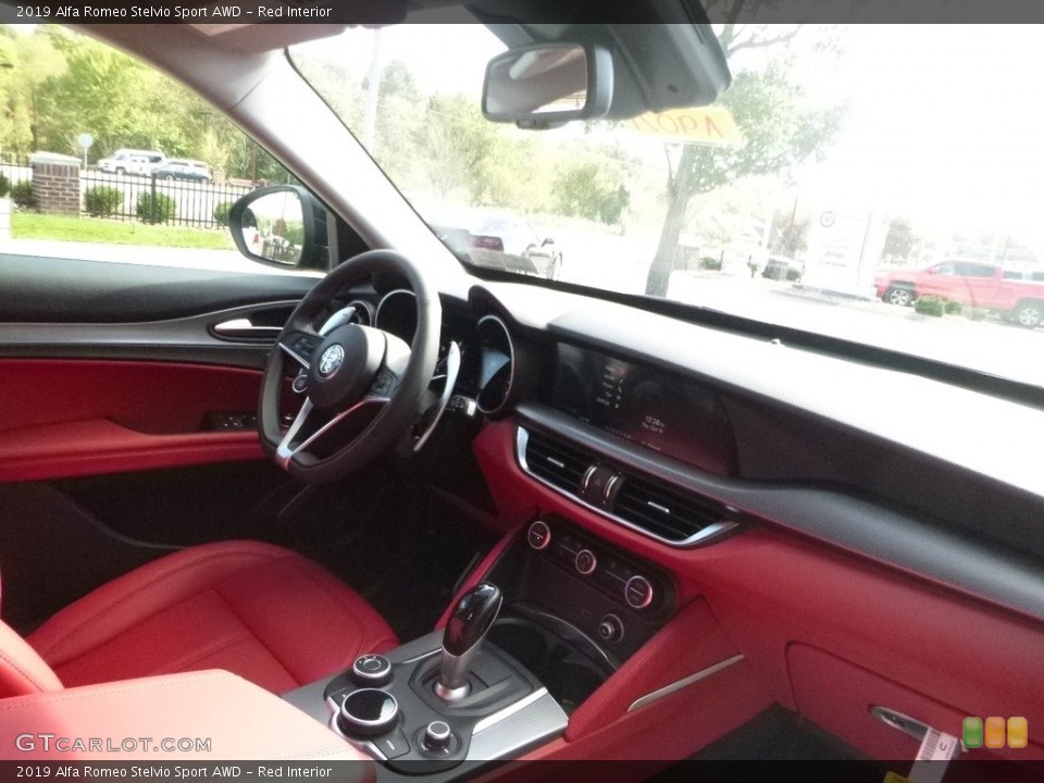 Red Interior Dashboard for the 2019 Alfa Romeo Stelvio Sport AWD #129970666