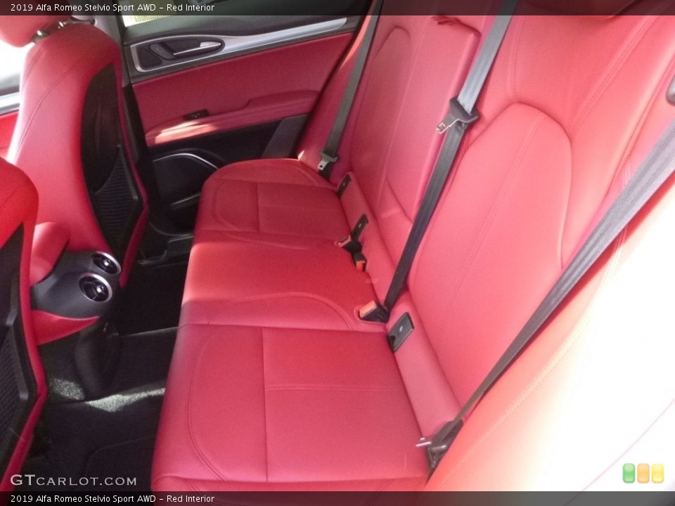 Red Interior Rear Seat for the 2019 Alfa Romeo Stelvio Sport AWD #129970693