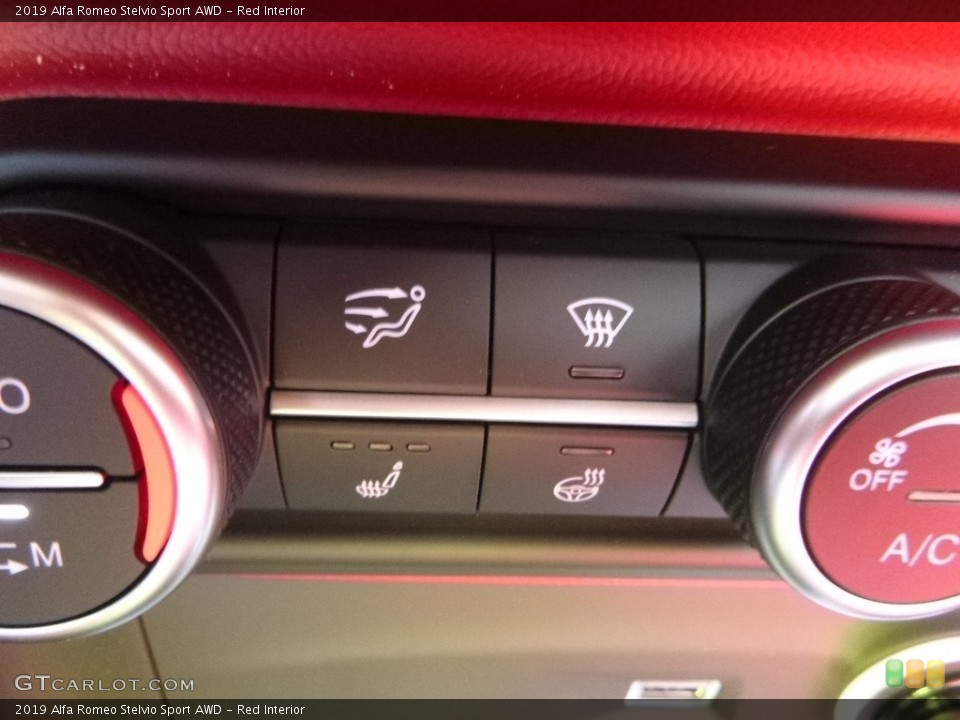 Red Interior Controls for the 2019 Alfa Romeo Stelvio Sport AWD #129970846