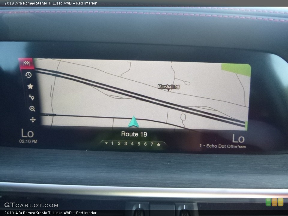 Red Interior Navigation for the 2019 Alfa Romeo Stelvio Ti Lusso AWD #129974638