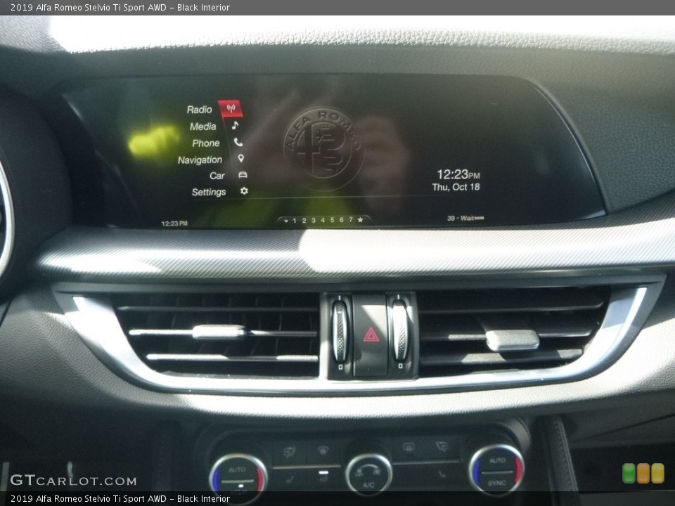 Black Interior Controls for the 2019 Alfa Romeo Stelvio Ti Sport AWD #129976384