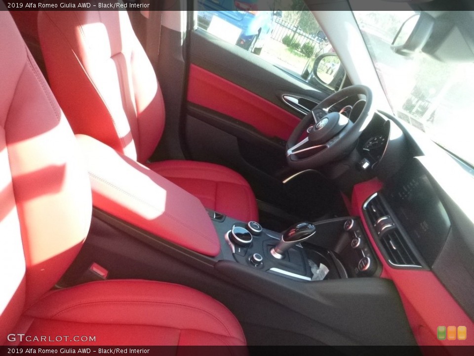 Black/Red Interior Front Seat for the 2019 Alfa Romeo Giulia AWD #129976840