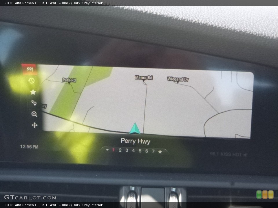 Black/Dark Gray Interior Navigation for the 2018 Alfa Romeo Giulia Ti AWD #129980401