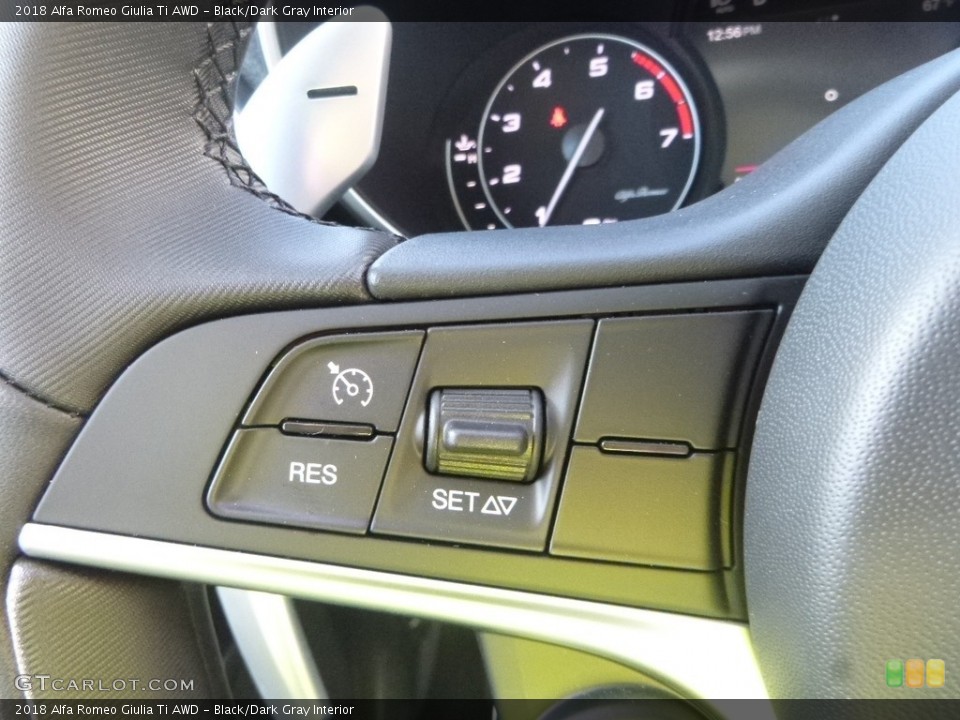 Black/Dark Gray Interior Steering Wheel for the 2018 Alfa Romeo Giulia Ti AWD #129980494