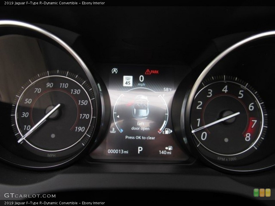 Ebony Interior Gauges for the 2019 Jaguar F-Type R-Dynamic Convertible #129981334