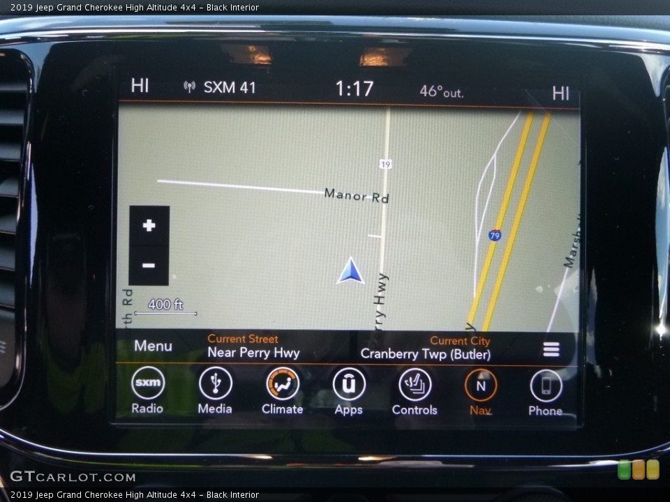 Black Interior Navigation for the 2019 Jeep Grand Cherokee High Altitude 4x4 #129983212