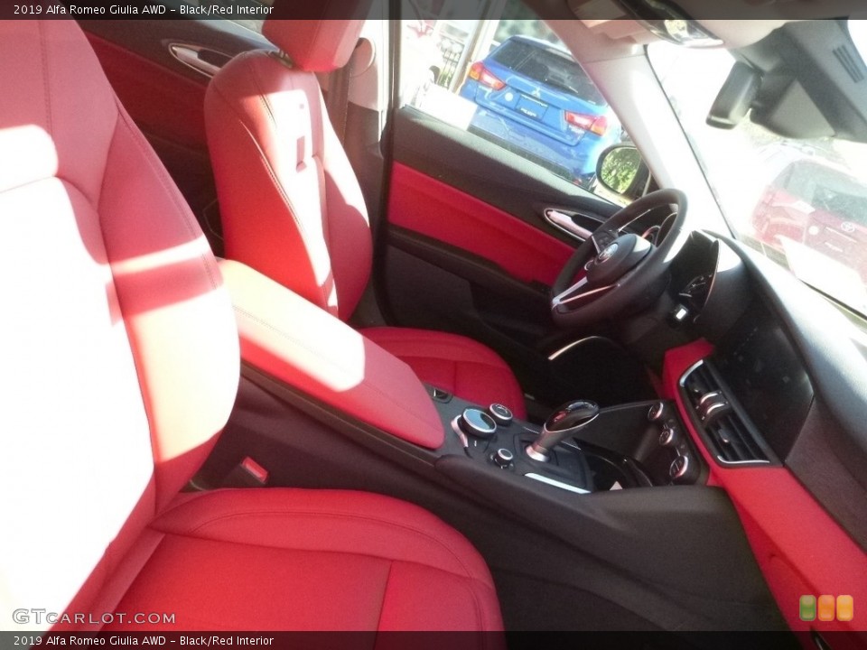 Black/Red Interior Front Seat for the 2019 Alfa Romeo Giulia AWD #129990658