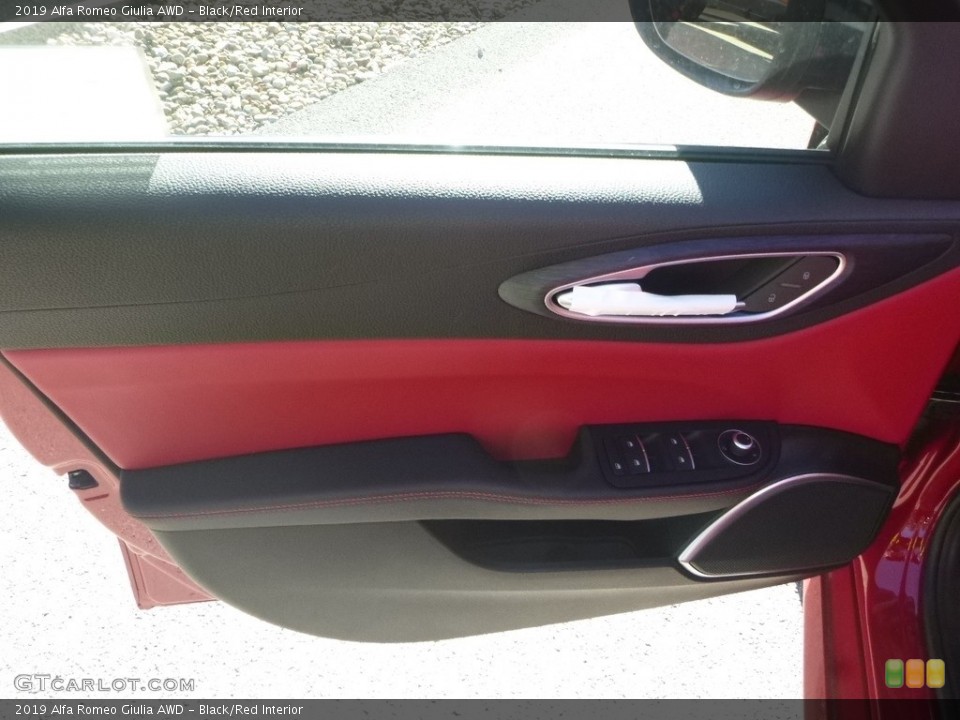 Black/Red Interior Door Panel for the 2019 Alfa Romeo Giulia AWD #129990721