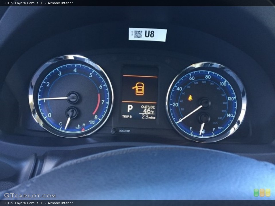 Almond Interior Gauges for the 2019 Toyota Corolla LE #129992785