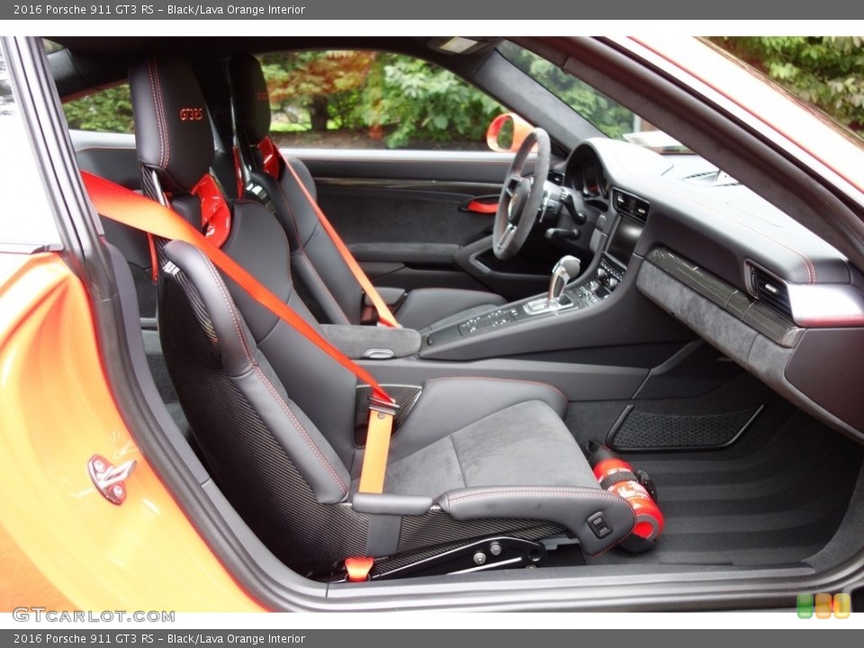 Black/Lava Orange Interior Front Seat for the 2016 Porsche 911 GT3 RS #130013043
