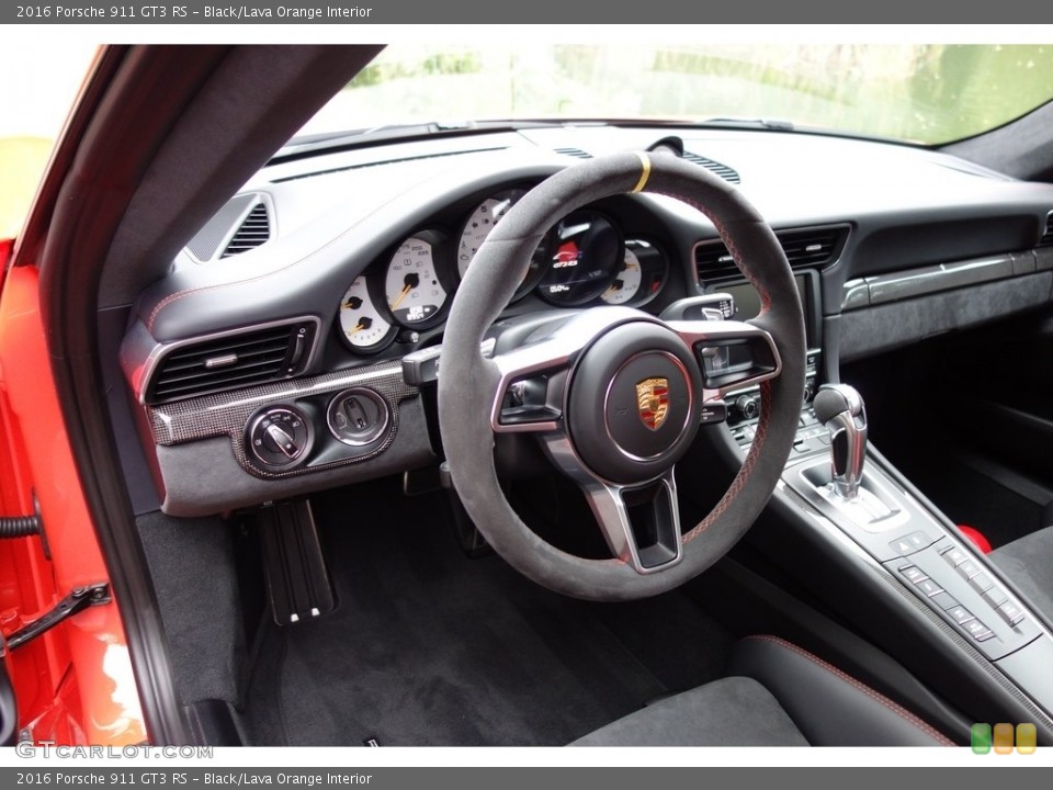 Black/Lava Orange Interior Steering Wheel for the 2016 Porsche 911 GT3 RS #130013133