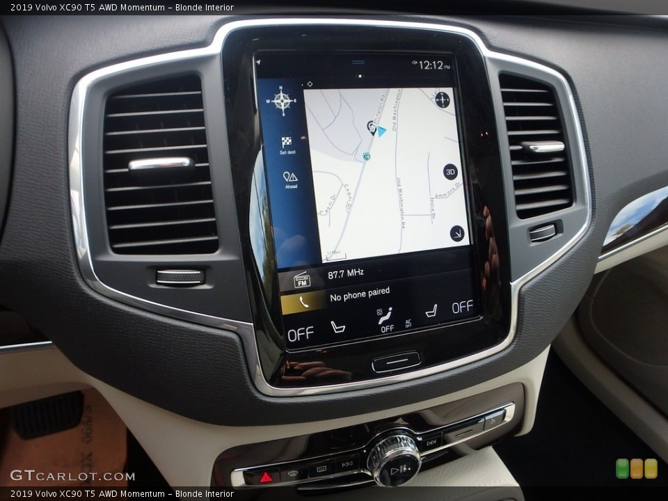 Blonde Interior Navigation for the 2019 Volvo XC90 T5 AWD Momentum #130014624